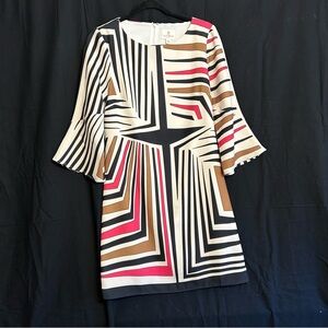 JB by Julie Brown NYC Striped Dress with Pink and Brown Accents